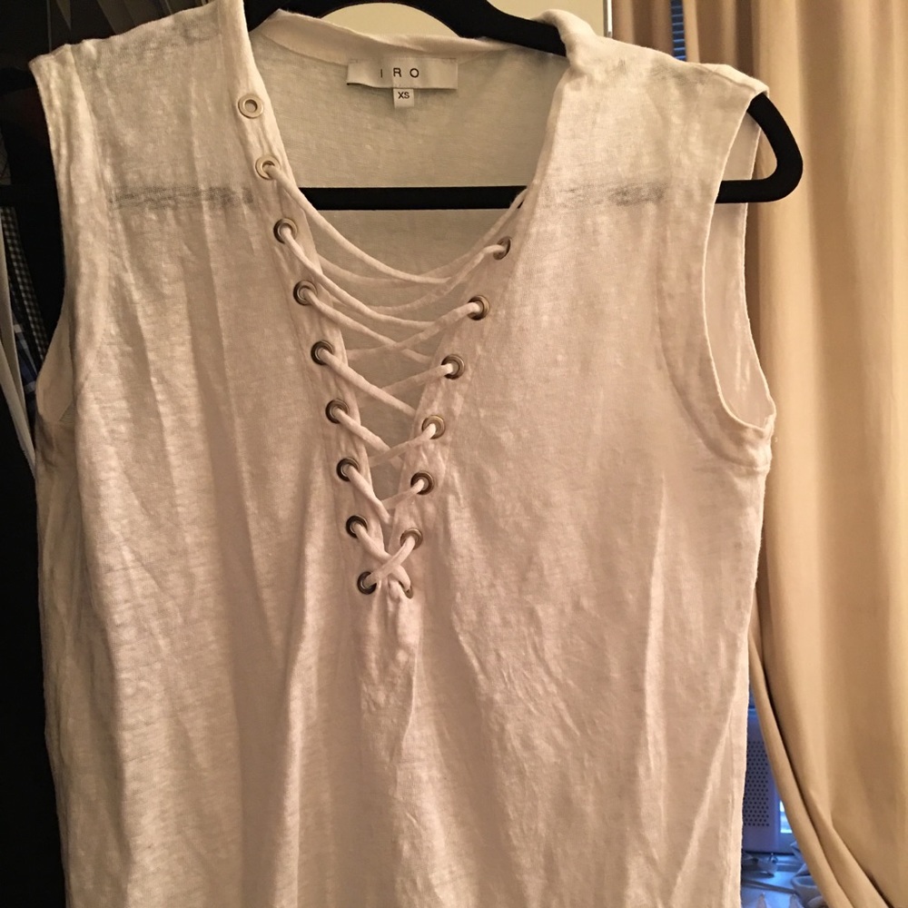 Iro white linen Tissa top